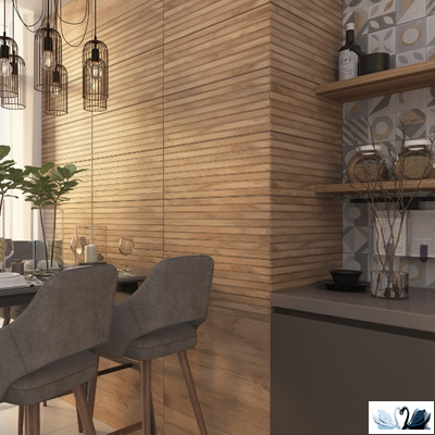Плитка настенная Gracia Ceramica Supreme beige wall 05 25 х 60 см рельеф коричневые полосы