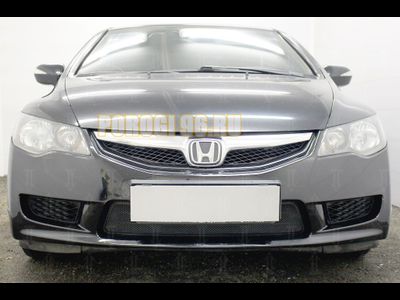 Защита радиатора Honda Civic 4D VIII (рестайлинг) 2008-2012 black