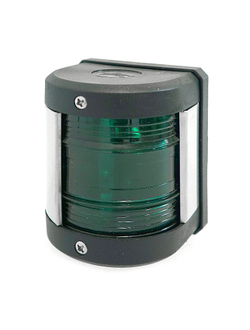 Огонь бортовой зеленый, черный корпус высота 75 мм