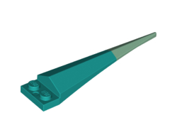 Plate, Modified 1 x 2 with Angular Extension with Molded Flexible Sand Green Tip Pattern, Dark Turquoise (61406pb06 / 6325523)