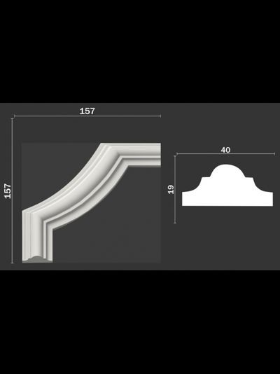 Угловой элемент DECOR-DIZAYN C1-DD002 к молдингу DD002, из дюрополимера, под покраску, 4шт