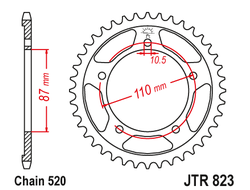 Звезда ведомая (39 зуб.) RK B4451-39 (Аналог: JTR823.39) для мотоциклов Suzuki