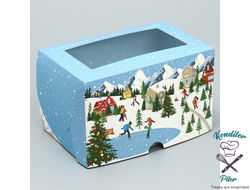 Коробка складная с двусторонним нанесением «Снежного Нового года», 16 х 10 х 10 см