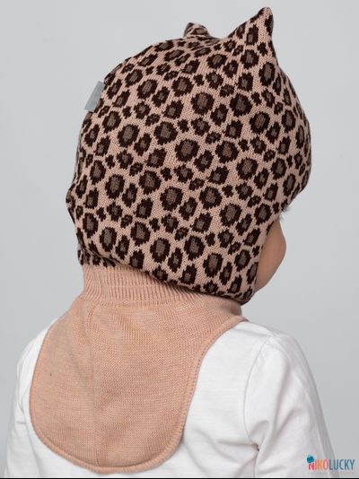 Шапка-шлем 24101-01 с утеплит,бежевый,коричневый 54-56