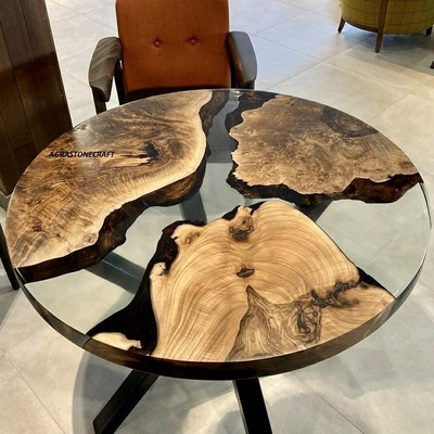 стол с рекой, стол круглый, круглый стол с рекой, река, стол из слэба, стол в гостиную, слэб, спил