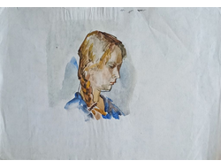 "Портрет" бумага акварель Кондратова О.Е. 1974 год