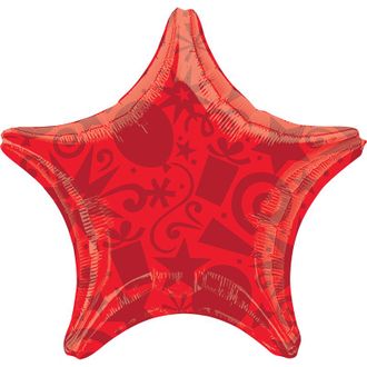 Фольгированный шар с гелием "Звезда шары-подарки красная" 45 см