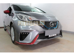 Защита радиатора Nissan Note Nismo S 2016-2020 black верх (Японская сборка)