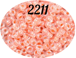 Бисер Zlatka 8/0 10гр цвет № 2211 прозрачный с оранжевым отверстием