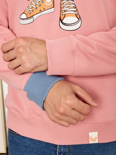 МУЖСКОЙ СВИТШОТ РОЗОВЫЙ "ЦВЕТОЧНЫЕ КЕДЫ"