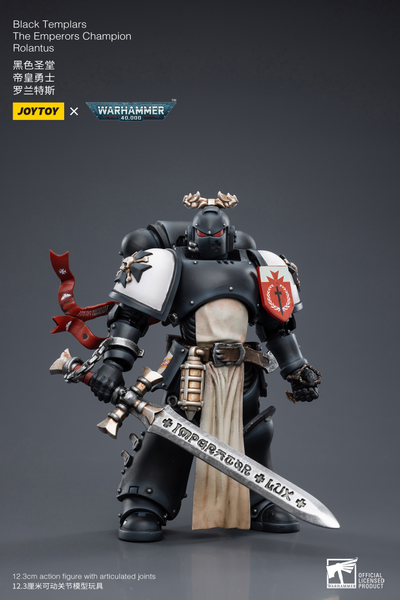 Чемпион Черных Храмовников (Warhammer 40k) - КОЛЛЕКЦИОННАЯ ФИГУРКА 1/18 Black Templars The Emperors Champion Rolantus (JT7585) - JOYTOY