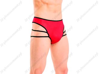 Трусы мужские из сетки с доступом на лентах сзади красный (FlirtOn)
