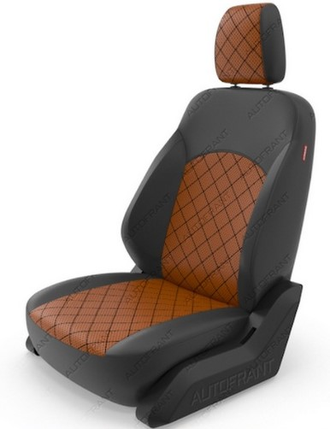 Чехлы "Автофрант" из экокожи  [ромб до середины 2D]