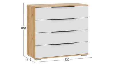 Спальня ДЖОЛИ - Комод Дуб Крафт Золотой/Белый матовый