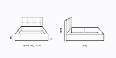 Двуспальная мягкая кровать Толедо Ривалли (Rivalli), в съемных чехлах