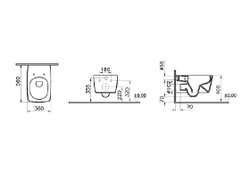 Подвесной унитаз, 56 см, безободковый, матовый, черный, VitrA, Metropole, 7672B083-0101