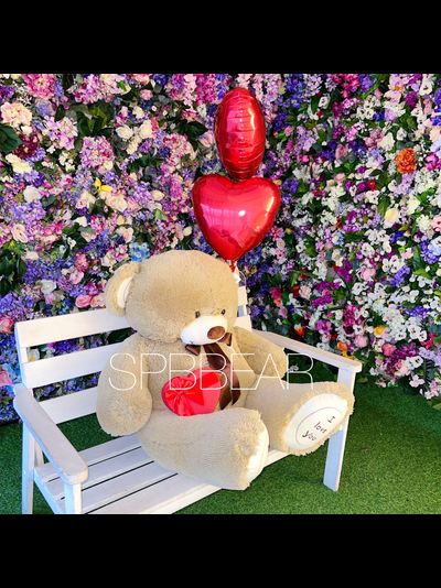 Подарочный набор №5 - Плюшевый мишка 150 см, Шары сердца 2, Киндер бокс средний