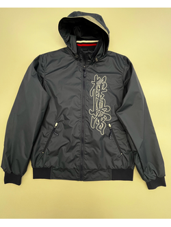 Костюм спортивный KANJI с символикой каратэ, черный, APIKA, вышивка киокушинкай