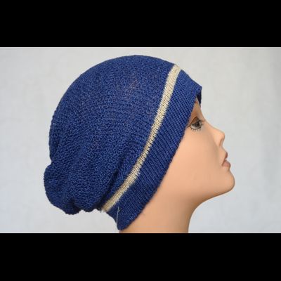 Синий летний женский берет льняной Vizio Италия 2216