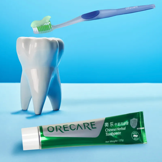 Зубная паста Orecare с экстрактами китайских целебных трав (с зубной щеткой)
