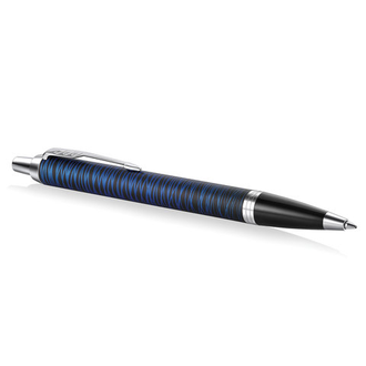 Ручка шариковая PARKER "IM Blue Origin CT", корпус латунь, детали хром, синяя, 2073476