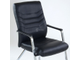 Кресло Barneo K-25 для посетителей и переговорных, хром, черная кожа