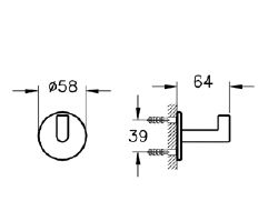 КРЮЧОК ДЛЯ ХАЛАТОВ VITRA ORIGIN, ЦВЕТ ЧЕРНЫЙ МАТОВЫЙ, A4488436
