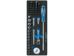 Набор торцевых головок 1/4" с принадлежностями, ложемент, 53 предмета KING TONY 9-2553MRV