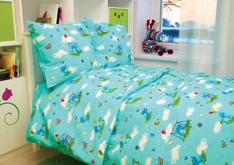 Комплект постельного белья (кровать 140 см) бязь цветная (детские расцветки), пл.142гр/м2, наволочка 40*60 см.