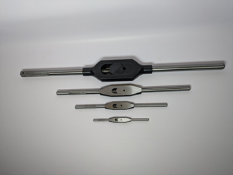 Набор метчикодержателей (Вороток для метчиков) из 4 шт (Квадрат: 2-4.5 мм; 2.5-7.1 мм; 3.55-9  мм; 6-18 мм;)