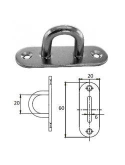 Планка овальная с проушиной 6 мм AISI 304