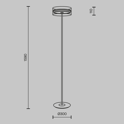 Напольный светильник (торшер) Dress code, MOD348FL-L24BBS3K