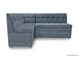 Кухонный Угловой диван "ФОРУМ-5МН" Стандартный велюр Серый, левый