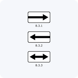 Дорожные знаки 8.3.1, 8.3.2, 8.3.3 Направление действия