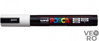 Акриловый Маркер Uni POSCA PC-5M 1,8-2,5мм, овальный наконечник, БЕЛЫЙ