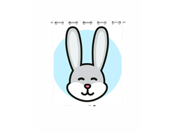 Штора в ванную год Кролика №1