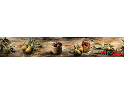 MP-011 ОЛИВКИ И МАСЛО Глянцевая стеновая панель ALBICO   2800*610*6мм. *