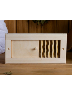 Вентиляционная крышка «Пламя» 280*120 с задвижкой, липа