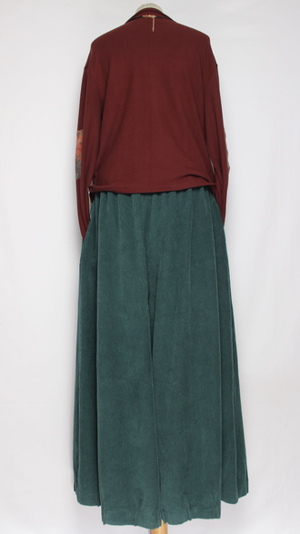 ЮБКА-БРЮКИ вельвет "ЗАЩИПЫ" малахит р.46-54