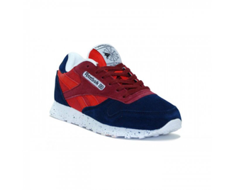 Женские кроссовки REEBOK CLASSIC замшевые красно-синие