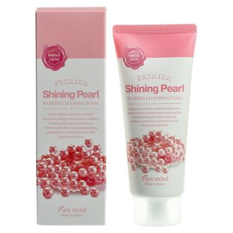 Пенка для умывания PURE MIND Shining Pearl So Fresh Cleansing Foam с экстрактом жемчуга