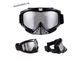 Кроссовые очки (маска) JP с защитой носа для эндуро, мотокросса, ATV - черные, хром линза