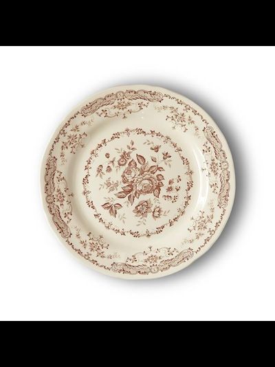 Тарелка мелкая 26 см, цвет декора терракотовый