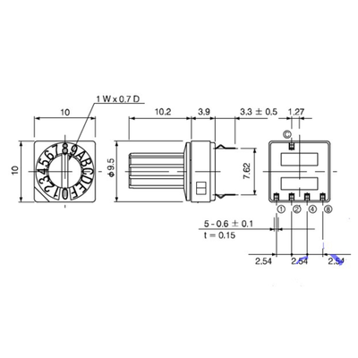 16-ти позиционный кодер (переключатель) для AMT Pangaea CP-16 / CP-16A-6F22