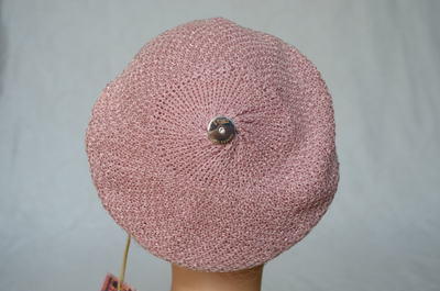 Vizio Италия 6605 розовый берет с вуалью фото