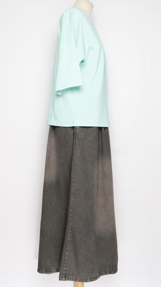 Футболка "Шов спереди" бирюзовая р.48