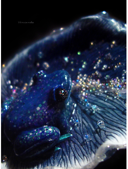 Волшебная брошь с лягушкой "Рассыпая звёздную пыль..."