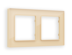 Рамка 2-ая Шампань стекло органическое, коллекция PLATOS - Ambrella Volt - ALFA