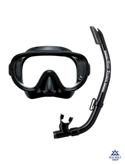 Маска для дайвинга с трубкой ReefTourer моностекло, черн. силикон, комплект