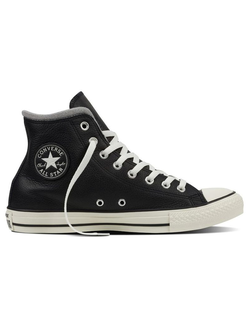 Кеды Converse All Star Leather Black высокие кожаные